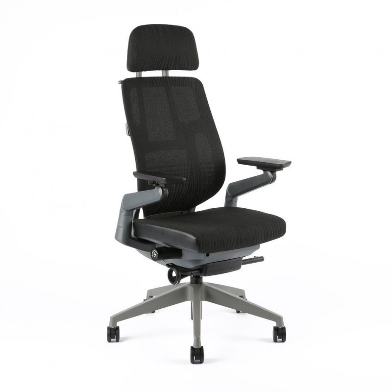 Kancelářská židle potah mesh s podhlavníkem, A-10 černá (KARME MESH)