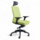 Kancelářská židle čalouněná s podhlavníkem, černý plast, zelená 203 (J2 SP)