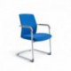 Jednací židle čalouněná, bílý plast, tmavě modrá 211 (JCON WHITE)