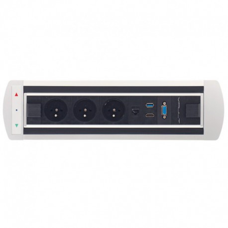 Elektricky otočný panel, 3x el.,1x data ,VGA, USB 3.0, HDMI (VAULT BTCZ 014)